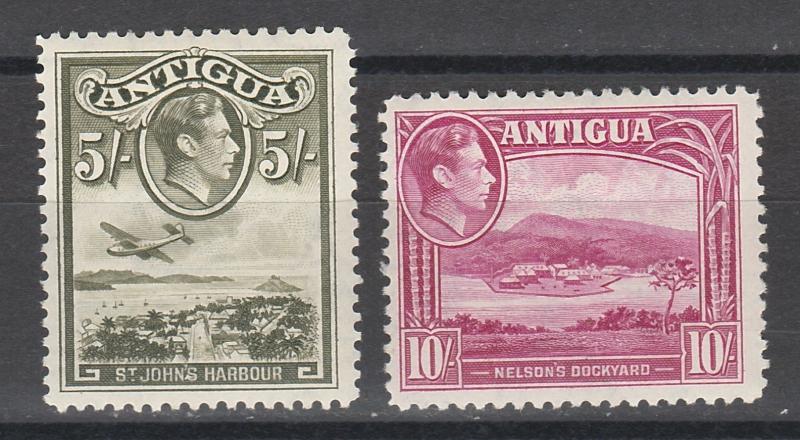 ANTIGUA 1938 KGVI PICTORIAL 5/- AND 10/-