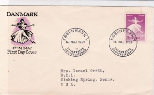 denmark 1959  stamps cover ref 19625