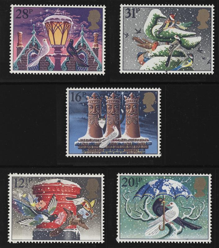 Great Britain Sc1035 - Sc1039 Christmas Stamp Complete SET  MNH OG Fine