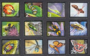 Canada - #2234/2708 Beneficial Insects Complete Set of 12 Stamps - MNH