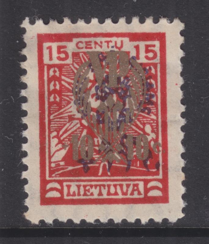 LITHUANIA, 1926 War Orphan's Fund, 10c.+10c. on 15c.+15c., lhm