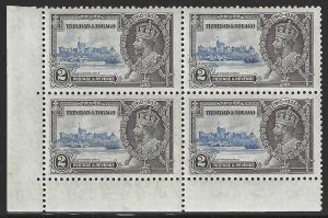 Trinidad and Tobago, S.G. #239 block of 4, with #239b short extra Flagstaff, N.H