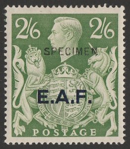 BRITISH OCCUPATION OF ITALIAN COLONIES Somalia 1943 EAF on KGVI 2/6 SPECIMEN.