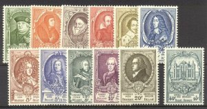 BELGIUM #435-45, B514 Mint NH - 1952 Portraits Set