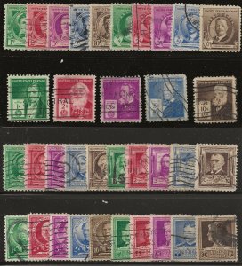 US Scott #859-93, Singles 1940 Complete FVF Used