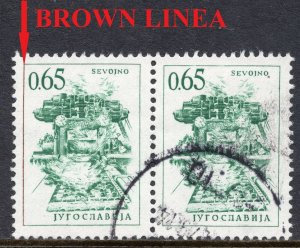 130 - YUGOSLAVIA 1966 - Industry - Brown Line - ERROR - Used