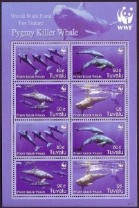 Tuvalu WWF Pygmy Killer Whale MS 2006 MNH SC#1022a-d SG#MS1228 MI#1307-1310
