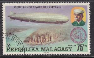 Fr Madagascar 547 Used 1976 Count Zeppelin and LZ-142