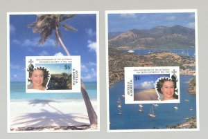 Antigua #1517-1518 Queen Elizabeth II 40th Anniversary Accession 2v S/S Proofs