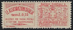 1926 Italia Assicurativi 50c. rosso MNH Sassone n. 3