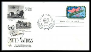 1960 UNITED NATIONS FDC Cover - Economic Commission 8 Cents, New York O12 