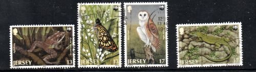 Jersey Sc 507-510 1989 WWF Fauna stamp set used