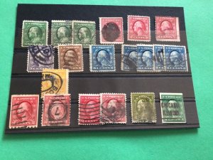 United States 1910-1911 Franklin & Washington some coils used stamps  A14151