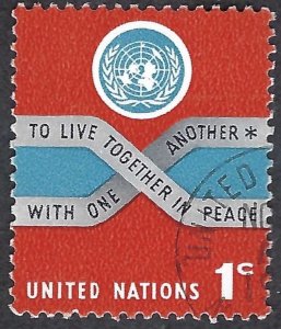 United Nations #146 1¢ Regular Issue - Peace (1965). Used.