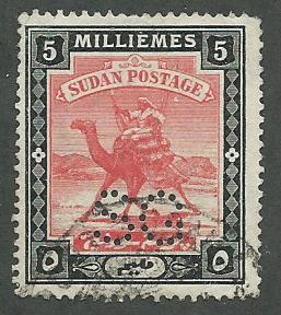 Sudan Scott 83  Used  Perfin