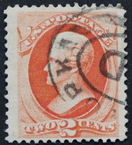 U.S. Used #183 2c Jackson, Jumbo. Lovely NY Double Oval Cancel. Choice!