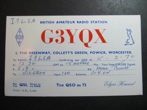 10401 COLLETT'S GREEN POWICK WORCESTER ENGLAND QSL Card Amateur Radio-