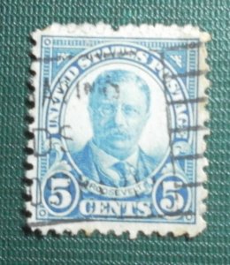 USA stamp USA 1929 5c Scott 557 Roosevelt blue