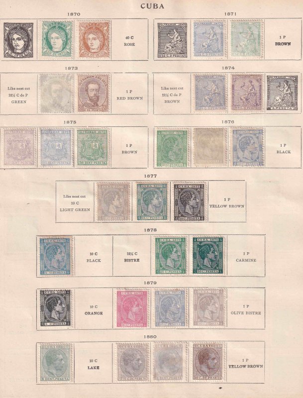 CUBA 2 ALBUM PAGES 1855+ MUCH MINT COLLECTION LOT 41 STAMPS $$$$$$$