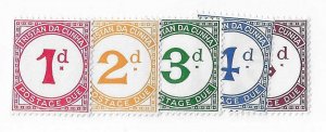 Tristan da Cunha Sc #J1-J5 set of 5 dues NH VF