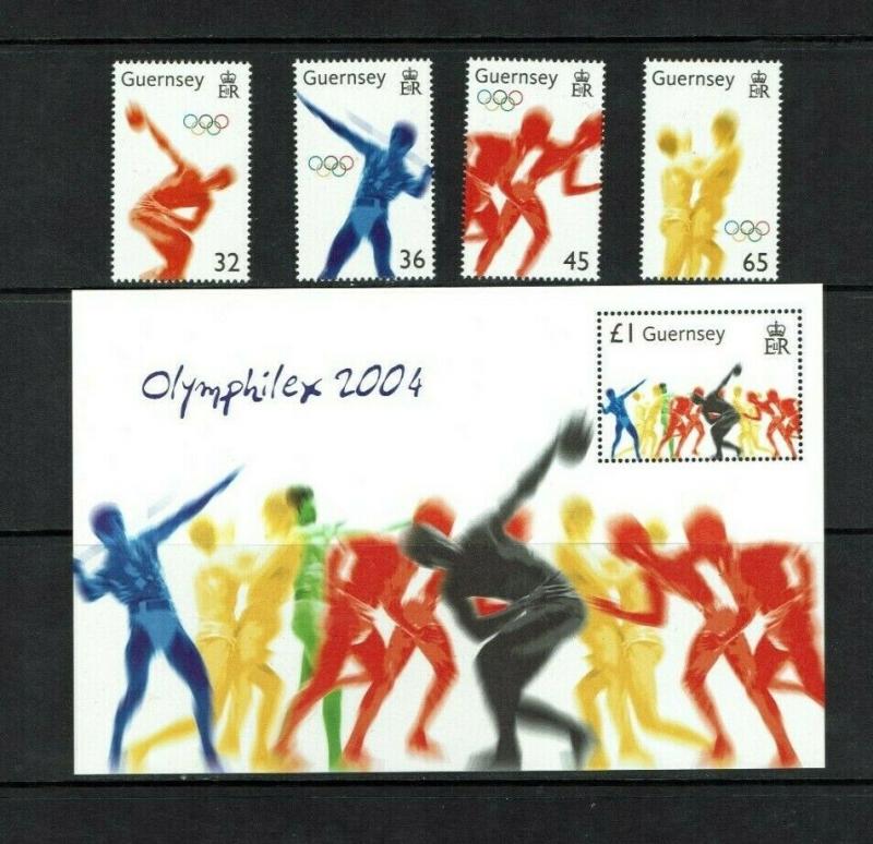 Guernsey: 2004, Olympic Games, Athens, Greece, MNH set + M/S 