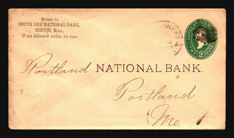 US 1891 Cover / South End Nat. Bank Cnr Card - L1822