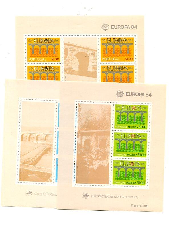 Portugal Azores Madeira 1984  Europa sheets Mint VF NH - Lakeshore Philatelics