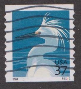 US #3829A Snowy Egret Used PNC Single plate #P22222