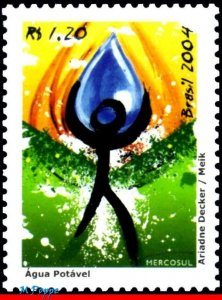 2922 BRAZIL 2004 POTABLE WATER, MERCOSUL ISSUE, ENVIRONMENT, MI# 3355 C-2565 MNH