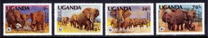 Uganda - Scott #371-374 - MNH - Crease #371 - SCV $18