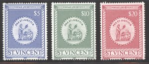 St Vincent Scott AR4-AR6 MNHOG - 1980 State Seal Postal Fiscal Set - SCV $12.50