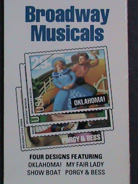 ​UNITED STATES-1993 BROADWAY MUSICIALS-MNH BOOKLET VF 20 STAMPS IN  BLOCK SETS