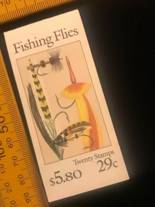 BK189 Full Booklet Plate# A32224, MNH, 2549a Fishing Flies