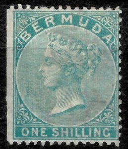 Bermuda 1865 ☀ 1sh perforation 14:14 ☀ Mint hinged