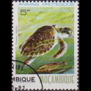 MOZAMBIQUE 1981 - Scott# 735 Turtle 5m CTO