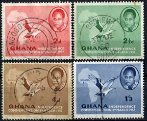 Ghana 1957: Sc. # 1-4; O/Used Cpl Set