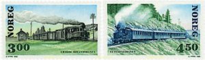 56752 MNH NORUEGA 1996 CENTENARIOS DE LINEAS DE FERROCARRILES