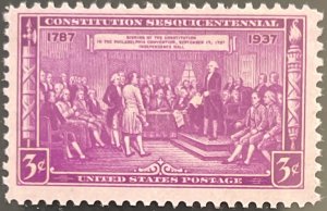 Scott #798 1937 3¢ Constitution Sesquicentennial MNH OG