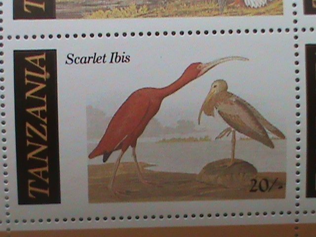 TANZANIA STAMP: WILD LIFE IN PERIL: AUDUBON BIRDS: MINT NOT HING SOUVENIR SHEET