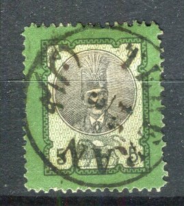 IRAN; 1879 classic Nasser-Edin Qajar issue fine used 5ch. value + Postmark