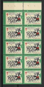 1931 ScWX62g complete Christmas Seals pane of 10 MNH