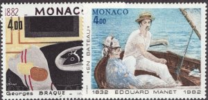 Sc# 349-50 - Monaco - 1982 - Artists - Braque / Manet - MNH - superfleas