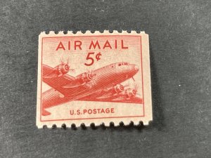 U.S.# C37-MINT NEVER/HINGED---SINGLE---CARMINE---AIR-MAIL---1948