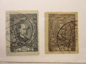 CZECHOSLOVAKIA Scott 62, 63, USED Cat $4.50