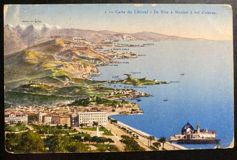 1912 Monte Carlo Monaco Picture postcard Cover To Warsaw Poland Nice View 