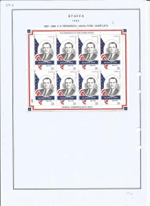 STAFFA - 1982 - U S President Nixon - Sheet - Mint Light Hinged -Private Issue