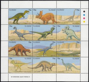 St Vincent & the Grenadines 1994 MNH Sc 2050 Sheet of 12 75c Dinosaurs