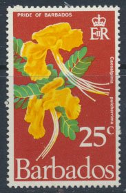 Barbados  SG 422 SC# 351 Pride of Barbados Flowers  1970  MVLH  see scan