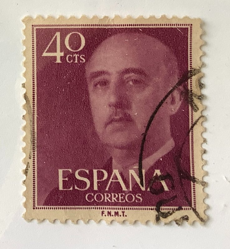 Spain 1955 Scott 820 used - 40c, General Francisco Franco