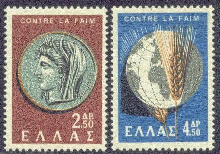 GREECE  743-44 MNH 1963  Freedom from Hunger